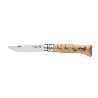 Нож Opinel №8 Alpine adventures, нержавеющая сталь, рукоять дуб, гравировка пеший туризм, 002186 002186 от прозводителя Opinel