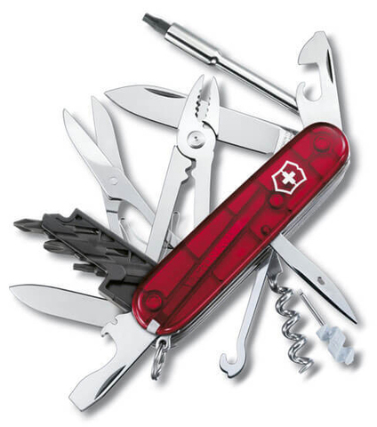 Нож Victorinox CyberTool, 91 мм, 34 функции, полупрозрачный красный 1.7725.T от прозводителя Victorinox