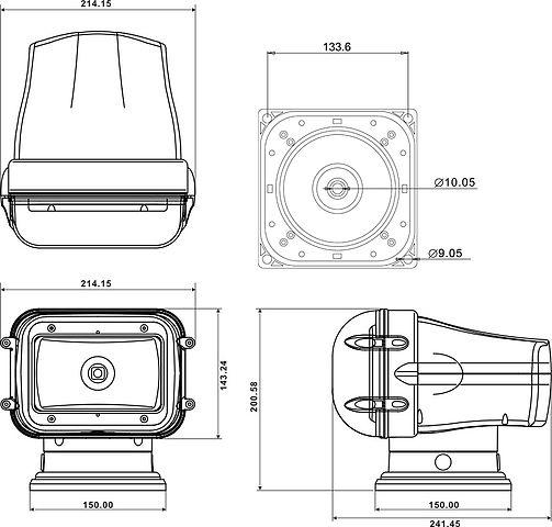 Прожектор стационарный галогеновый проводной пульт ДУ, серия 970 SL024-CWP от прозводителя ALLREMOTE