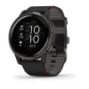 Garmin Venu 2 - 45 мм Премиум-функции | Slate Stainless Steel Bezel with Black Case and Leather Band