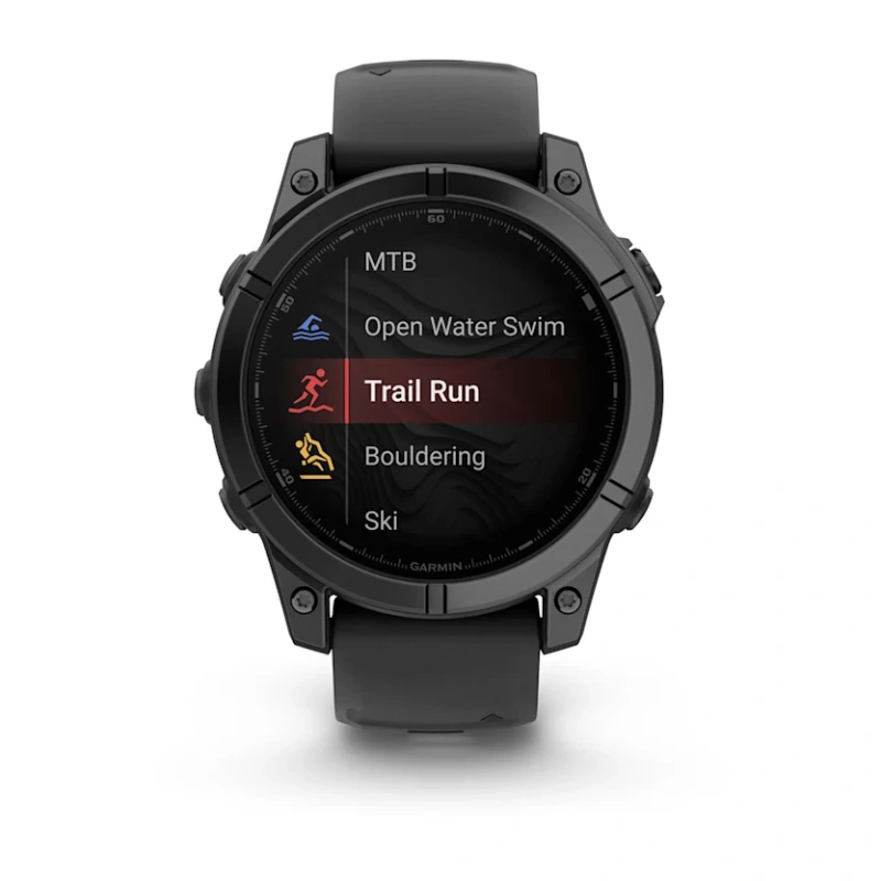 Garmin Fenix E - 47 мм AMOLED | Slate grey steel with Black silicone band