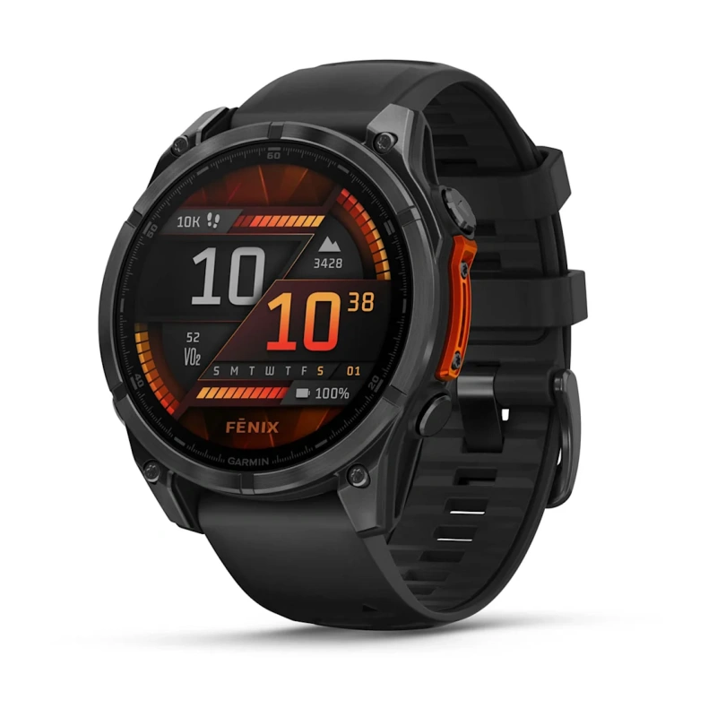 Garmin Fenix 8 - 47 мм AMOLED | Slate grey with Black silicone band