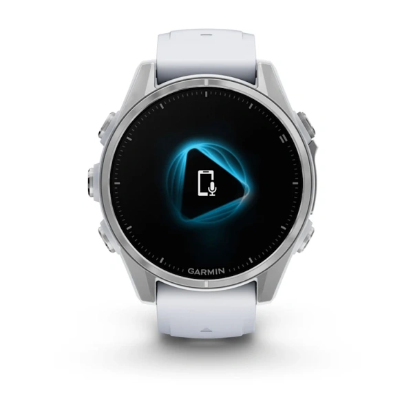 Garmin Fenix 8 - 43 мм AMOLED | Silver with Whitestone silicone band