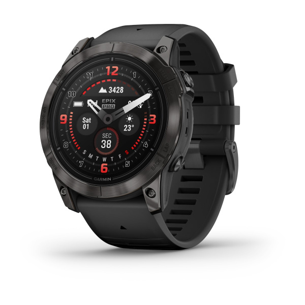 Garmin epix Pro (Gen 2) Sapphire Edition 51 мм, титановый угольно-серый, DLC, черный силиконовый ремешок 010-02804-01 от прозводителя Garmin