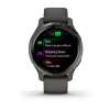 Garmin Venu 2s - 40 мм Премиум-функции | Slate Stainless Steel Bezel with Graphite Case and Silicone Band