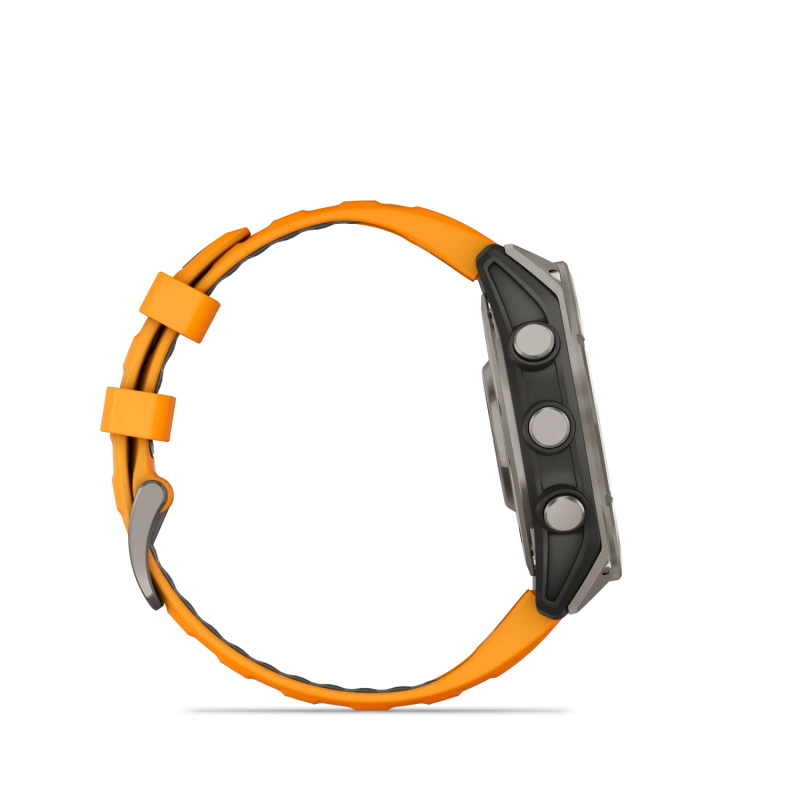 Garmin Fenix 8 - 47 мм AMOLED | SAPPHIRE | Titanium with Spark orange/graphite silicone band