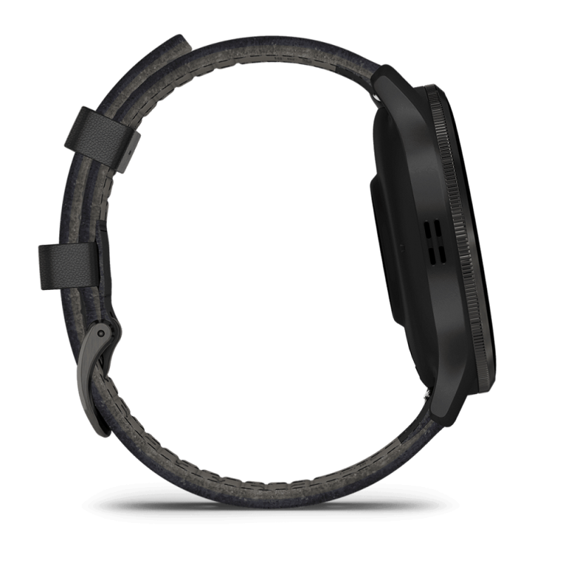 Garmin Venu 3 - 45 мм | Slate stainless steel bezel with black case and black leather band