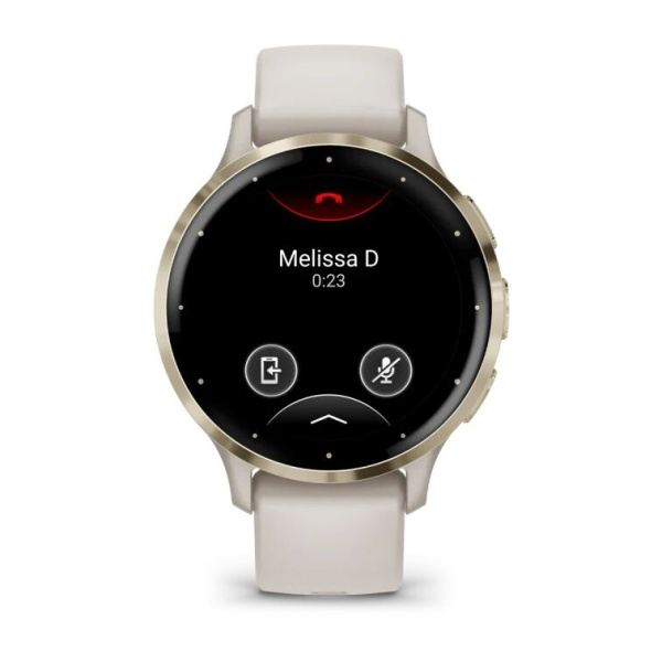 Garmin Venu 3s - 41 мм | Soft gold stainless steel bezel with ivory case and silicone band