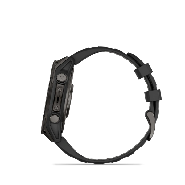 Garmin Fenix 8 - 47 мм AMOLED | SAPPHIRE | Carbon grey DLC titanium with Black/pebble grey silicone band