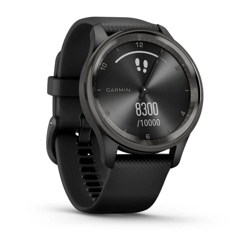 Garmin Vivomove Trend - 40 мм | Slate stainless steel bezel with black case and silicone band