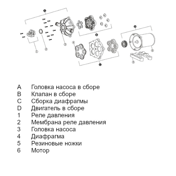 Пятикамерный мембранный насос 51 SERIES 15 л/мин, 12В SFDP1-040-060-51 от прозводителя SeaFlo