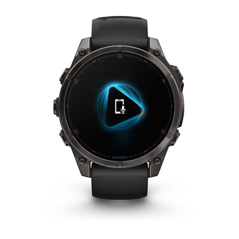 Garmin Fenix 8 - 47 мм AMOLED | SAPPHIRE | Carbon grey DLC titanium with Black/pebble grey silicone band