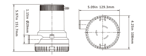 Насос осушительный 1500GPH 01 Series 12В SFBP1-G1500-01 от прозводителя SeaFlo