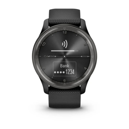 Garmin Vivomove Trend - 40 мм | Slate stainless steel bezel with black case and silicone band