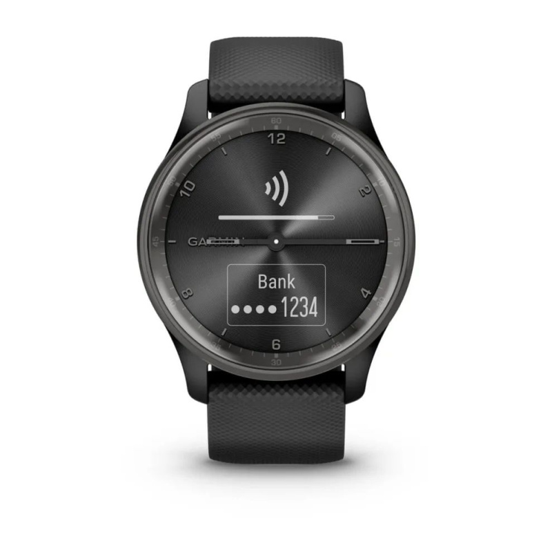 Garmin Vivomove Trend - 40 мм | Slate stainless steel bezel with black case and silicone band