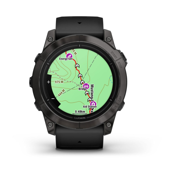 Garmin epix Pro (Gen 2) Sapphire Edition 51 мм, титановый угольно-серый, DLC, черный силиконовый ремешок 010-02804-01 от прозводителя Garmin