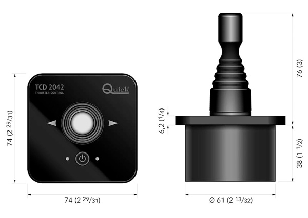 Пульт управления подруливающим устройством, джойстик TCD 2042, Quick 10267692 от прозводителя QUICK Пульт управления подруливающим устройством, джойстик TCD 2042, Quick 10267692 от прозводителя QUICK