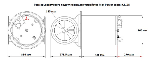 Электрическое кормовое подруливающее устройство СТ125 317631 от прозводителя MAXPOWER Электрическое кормовое подруливающее устройство СТ125 317631 от прозводителя MAXPOWER